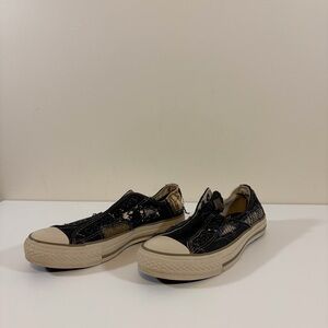 Y2K W7/ M5 - Converse Chuck Taylor All Star Patchwork Slip On Black/ Gray/ Tan